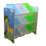 Organizator Safari Spatiu de depozitare cadru din lemn MDF si cu 9 cutii din plastic cu 3 randuri de stocare 9 bins Liberty House Storage Unit